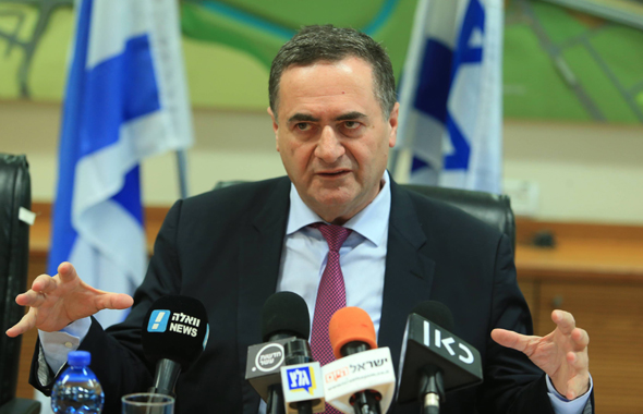 שר התחבורה ישראל כץ במסיבת העיתונאים היום