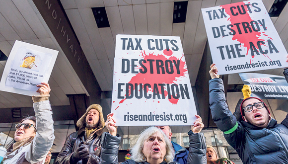 הפגנה נגד רפורמת המס של טראמפ, צילום: גטי אימג'ס