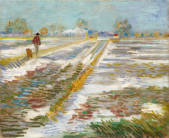 הציור "נוף עם שלג" של ואן גוך. מוזיאון גוגנהיים בניו יורק, צילום רפרודוקציה: guggenheim