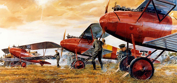 איור של ליין מטוסי אלבטרוס במלחמת העולם הראשונה