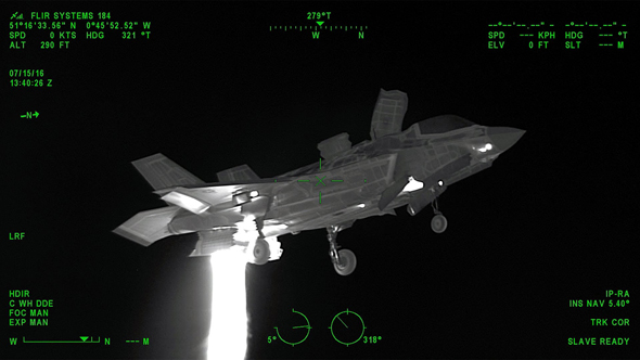 מטוס F35 במצלמה תרמית, צילום: FLIR Systems