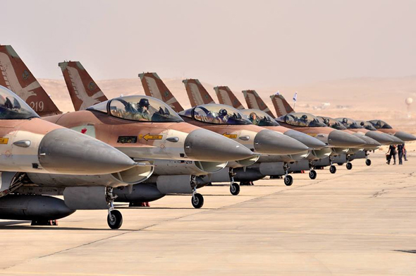 ליין מטוסי F16 של חיל האוויר הישראלי, צילום: The Aviationist