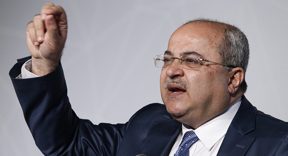 Ahmad Tibi speaking at Calcalist's Arab Business conference. Photo: Amit Shaal