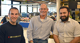 Perception Point team Michael Aminov, Yoram Salinger (center) and Shlomi Levin. Photo: Perception Po