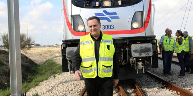 שר התחבורה ישראל כץ בהשקת קו הרכבת המהיר בין תל אביב לירושלים