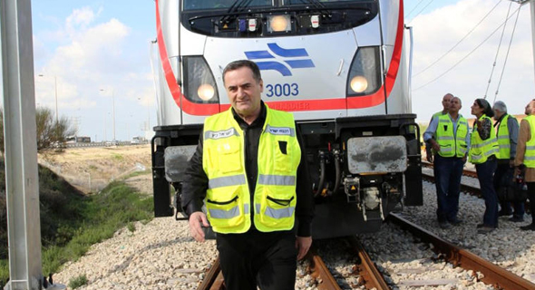 שר התחבורה ישראל כץ השקת קו הרכבת המהיר בין תל אביב לירושלים (ארכיון), צילום: דוברות משרד התחבורה