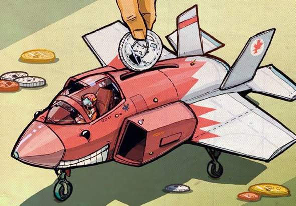 קריקטורת F35 שפורסמה בעיתון קנדי