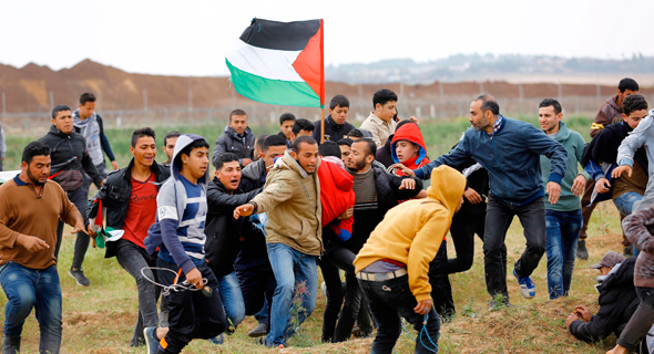 מפגינים פלסטיניים בעזה, הבוקר