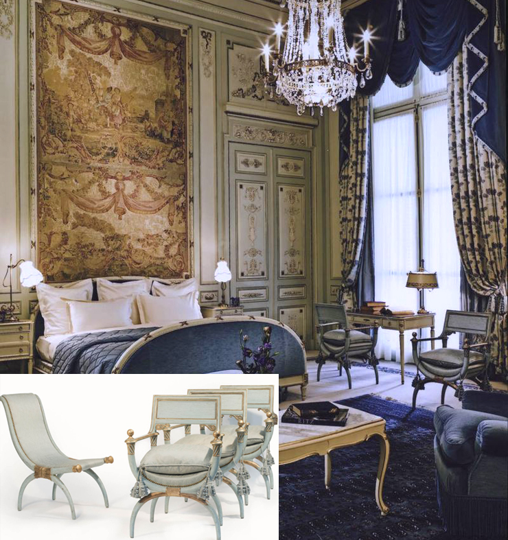 סט כיסאות עתיק מסוויטת ווינדזור, צילום: Ritz Paris / Artcurial