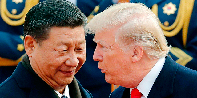מימין: נשיא ארה"ב דונלד טראמפ ונשיא סין שי ג