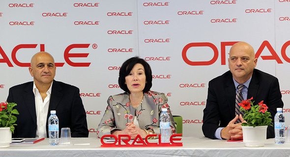 Safra Catz at the press conference. Photo: Ezra Levy