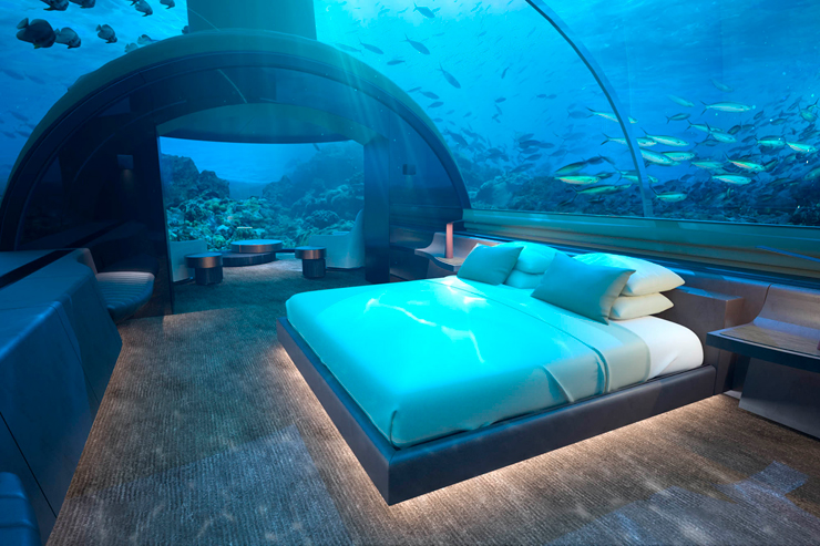 החדר מתחת למים. השקעה של 15 מיליון דולר, צילום: Conrad Maldives Rangali Island