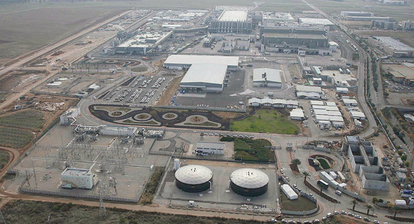 צילום אוויר של מפעל אינטל בקריית גת 