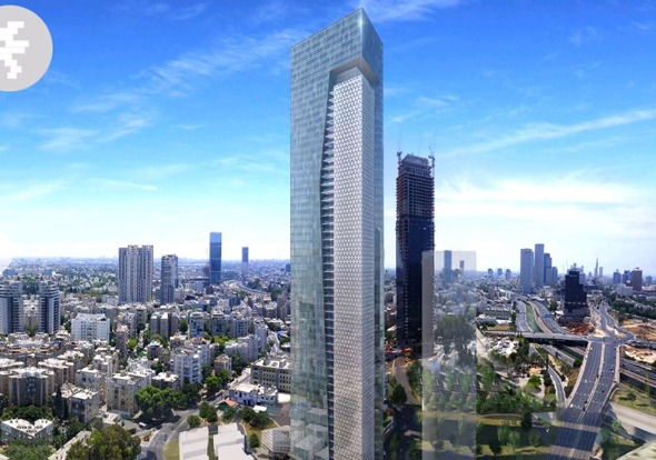 הדמיית מגדל משרדים יורוקום מתחם הבורסה רמת גן, הדמיה: מילוסלבסקי אדריכלים