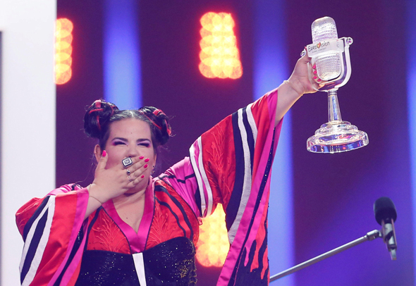 Netta Barzilai winning the 2018 Eurovision contest. Photo: Reuters