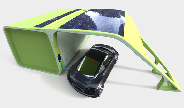 Chakratec&#39;s concept for an electric vehicle charging station (illustration). Photo: PR