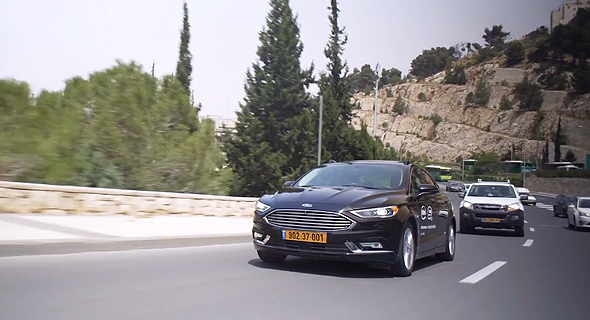 Mobileye's autonomous vehicle goes for a test drive in Jerusalem. Photo: Mobileye