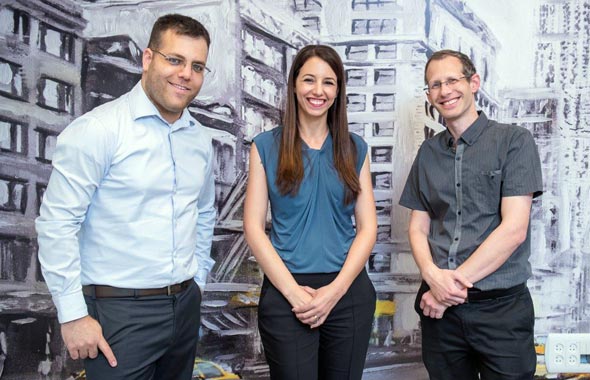 Hailo co-founders Orr Danon (left), Hadar Zeitlin and Avi Baum. Photo: Eran Tayree