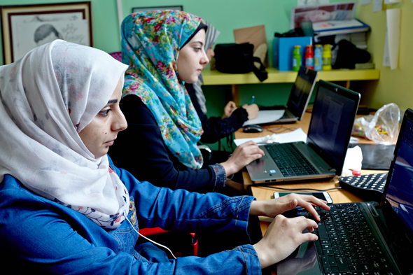 Tech workers in Gaza. Photo: Bloomberg