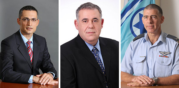 המועמדים לתפקיד מנכ"ל התעשייה האווירית. מימין: נמרוד שפר, בועז לוי ואייל יוניאן