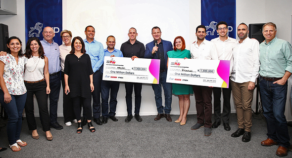 The winners receiving the award on Monday in Jerusalem. Photo: Orel Cohen