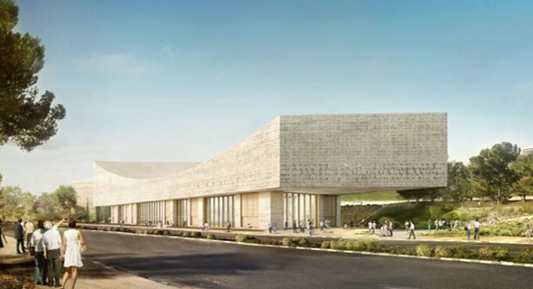 הדמיית מבנה הספרייה הלאומית החדש