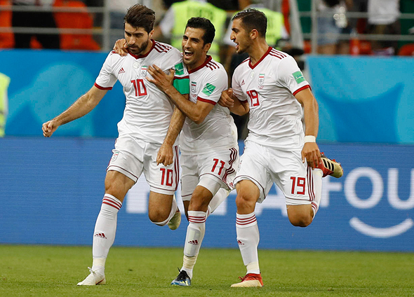 שחקני איראן במשחק מול פורטוגל