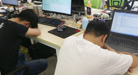 Workers taking a nap at Shanghai-based startup LeapLearner. Photo: Ami Dror