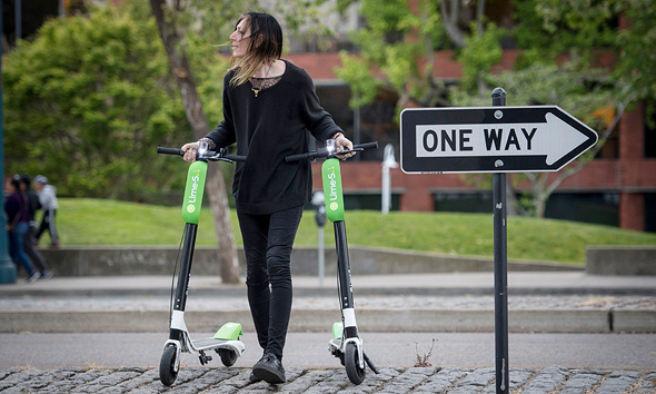Lime e-scooters. Photo: Bloomberg