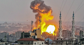 Israeli air strike on Gaza on Friday. Photo: AFP