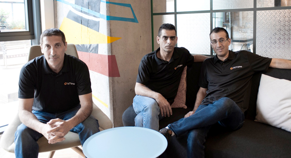 Octopai co-founders Amnon Drori (left), Itai Kahalani and Gal Ziton. Photo: David Assa