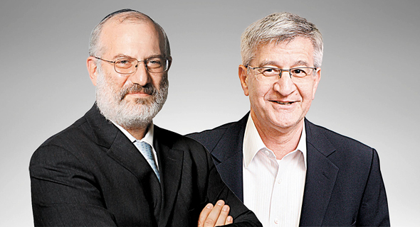 משמאל אדוארדו אלשטיין ו יו"ר שופרסל ישראל ברמן, צילום: אוראל כהן, עמית שעל