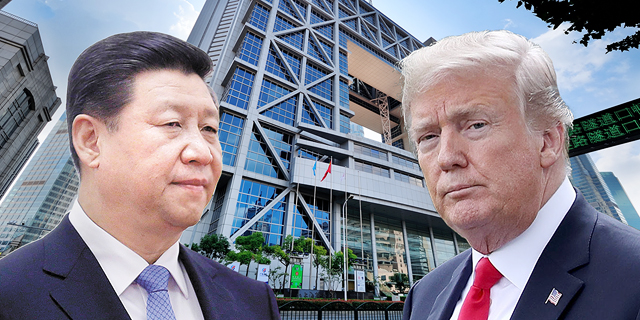 מימין: נשיא ארה"ב דונלד טראמפ ונשיא סין שי ג