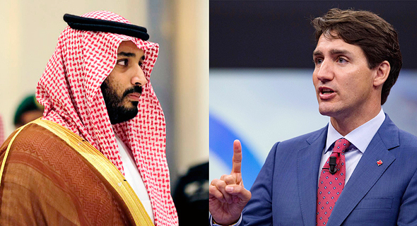 מימין ראש ממשלת קנדה ג'סטין טרודו והנסיך מוחמד בן סלמאן