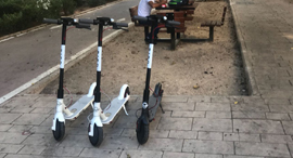 Bird e-scooters in Tel Aviv's  Rothschild Boulevard. Photo: PR