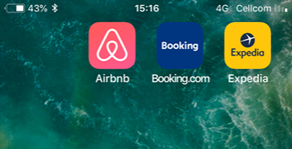 אפליקציות תיירות bookink expedia Airbnb  