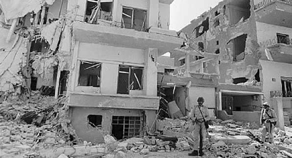 הריסות המטכ"ל הסורי לאחר התקיפה, צילום: Wikipedia