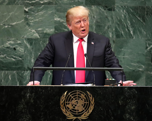 טראמפ בנאומו באו"ם, צילום: רויטרס
