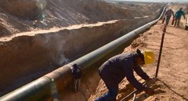 Work on the pipe. Photo: EAPC