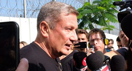 Nochi Dankner outside of Maasiyahu Prison, Tuseday. Photo: Photo: Shaul Golan