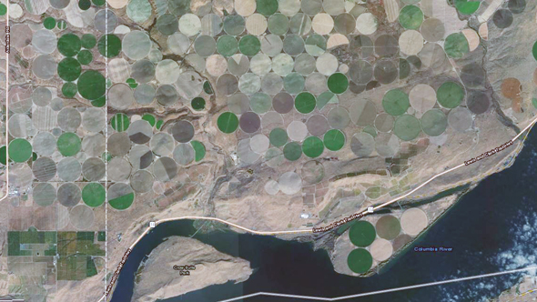 צילום אוויר של הקרקע החקלאית שרכש גייטס, צילום: maps