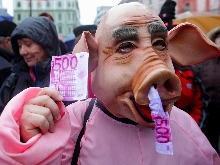 הפגנה נגד שחיתות בסלובניה, צילום: רויטרס