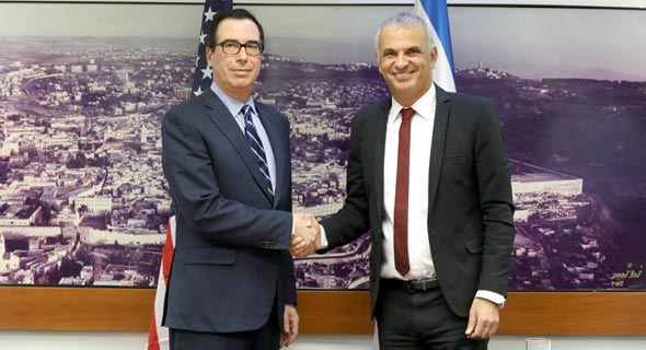 Secretary Mnuchin with Israeli minister Kahlon Photo: Noam Revkin Fenton