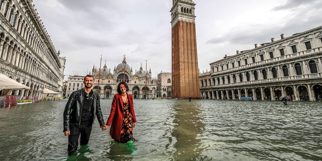 צפו בתמונות: המים שטפו את ונציה, 75% מהעיר הוצפה