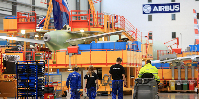 ייצור מטוסים אצל איירבוס, צילום: בלומברג