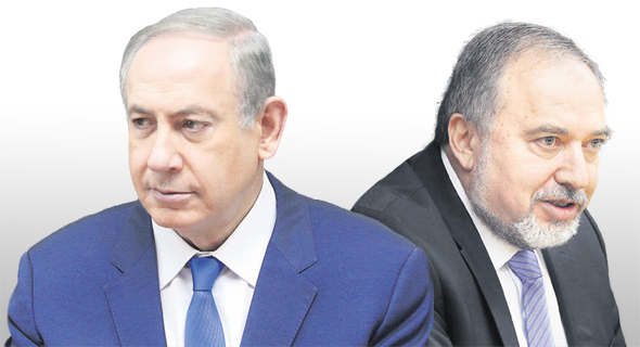 מימין: שר הביטחון אביגדור ליברמן וראש הממשלה בנימין נתניהו