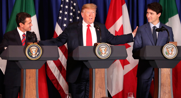 נשיא ארה"ב טראמפ, נשיא מקסיקו נייטו ונשיא קנדה טרודו חותמים על הסכם הסחר החופשי החדש בין המדינות בנובמבר