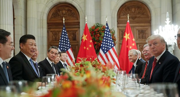 נשיא ארה"ב דונלד טראמפ ונשיא סין שי ג'ינפינג בפסגת ה-G20 בתחילת החודש