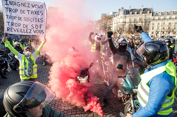 הפגנות המחאה בפריז, צילום: אי פי איי