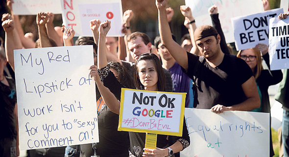 עובדי גוגל מפגינים נגד ההנהלה, צילום: Noah Berger